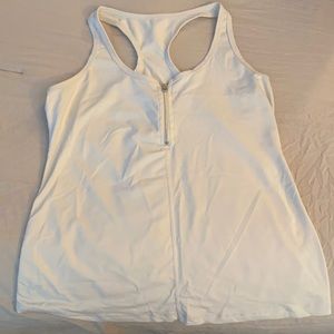 LuLu Lemon White Racerback Athletic Tank w/ Zipper